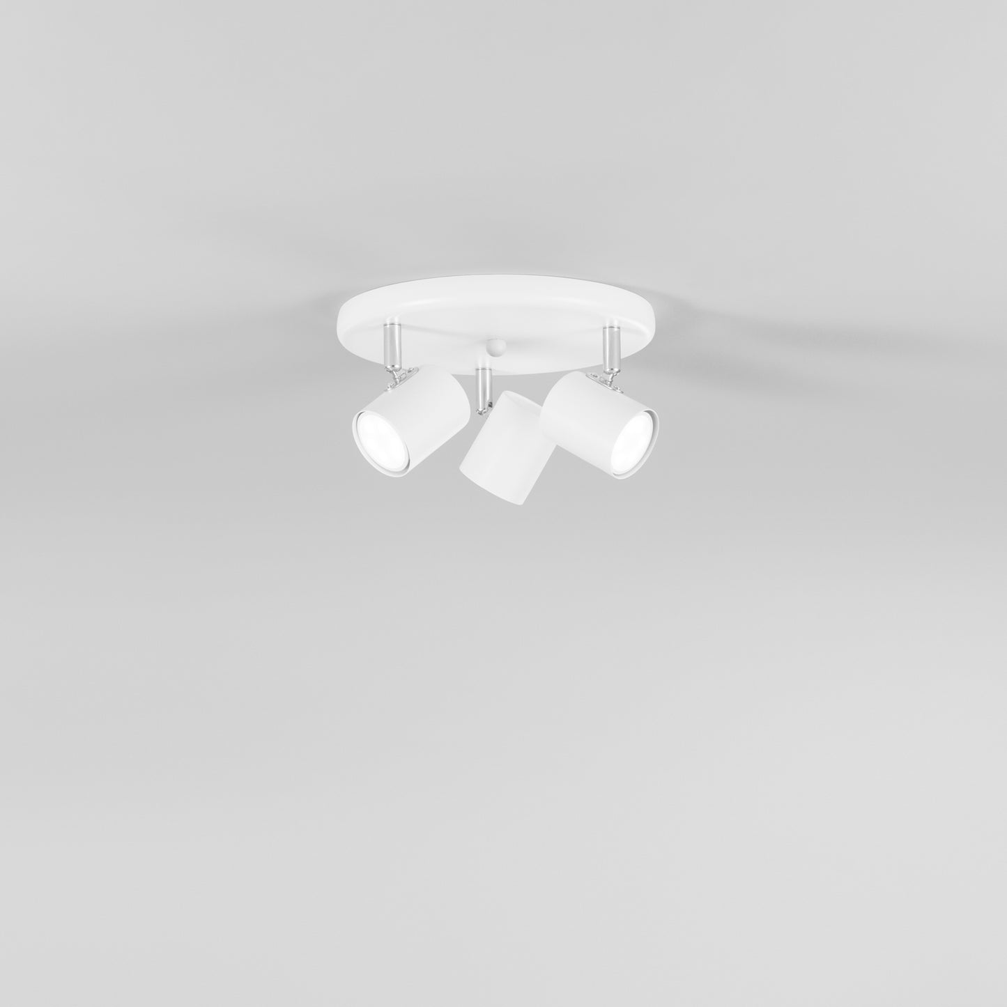 Spot ZERO in metallo bianco con 3 punti luce orientabili
