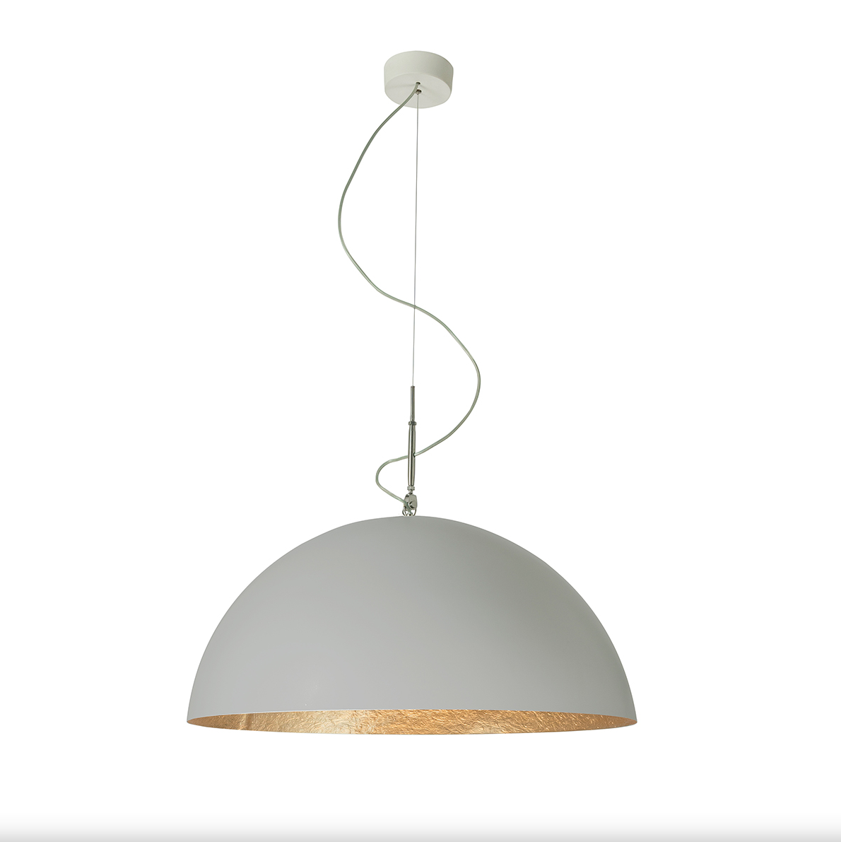 Mezza luna 2 cemento — sospensione Ø 120 cm