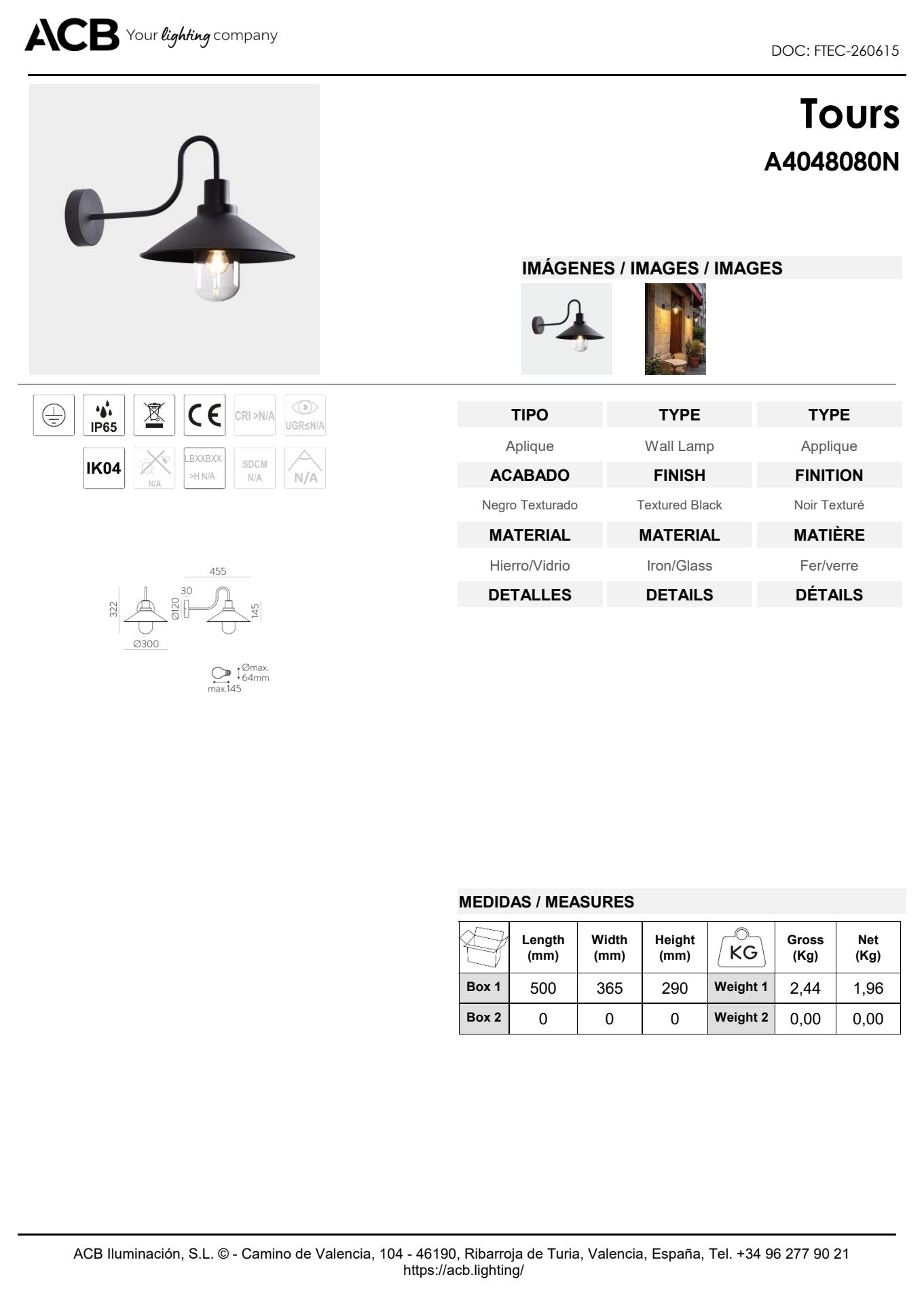 Scheda tecnica Tours - ACB