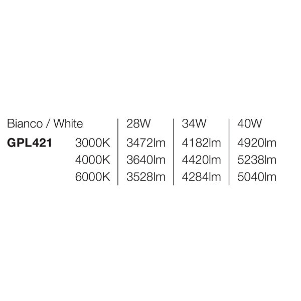 Gpl421 — Plafoniera da ufficio a LED
