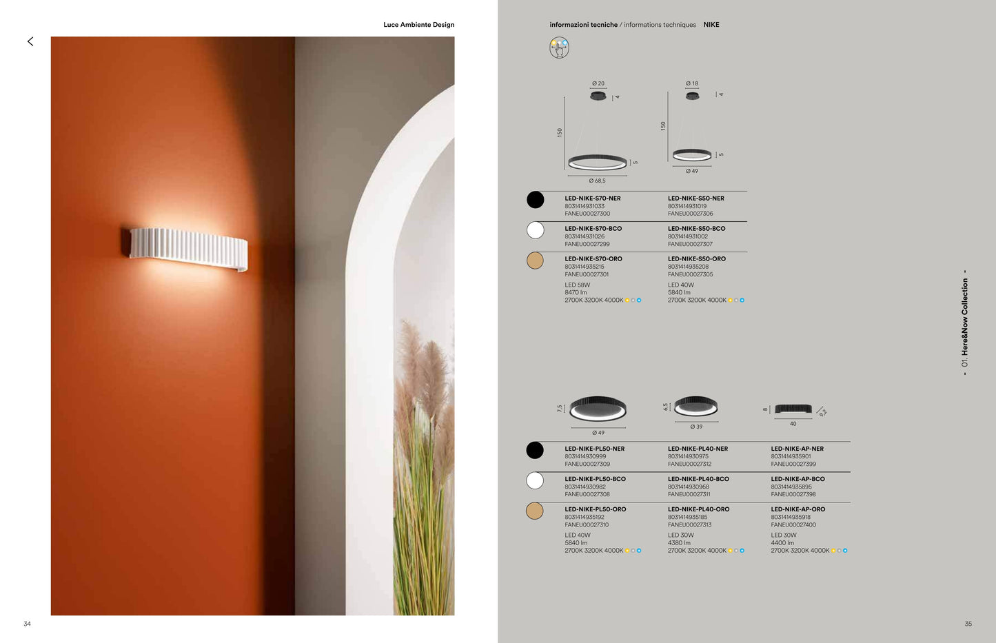 Scheda tecnica NIKE - Luce Ambiente Design