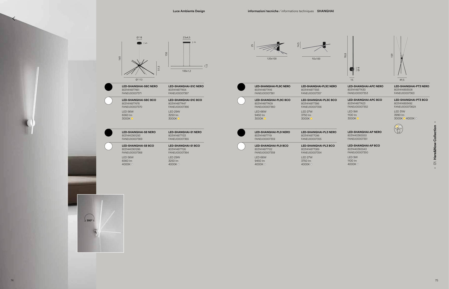 Scheda tecnica SHANGHAI - Luce Ambiente Design