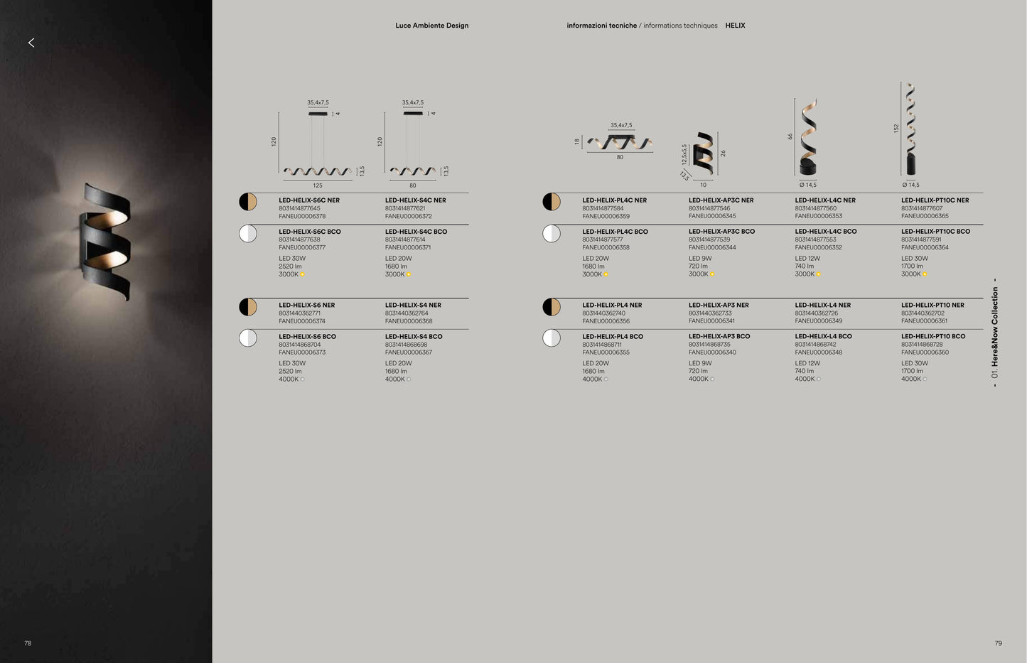 Scheda tecnica HELIX - Luce Ambiente Design