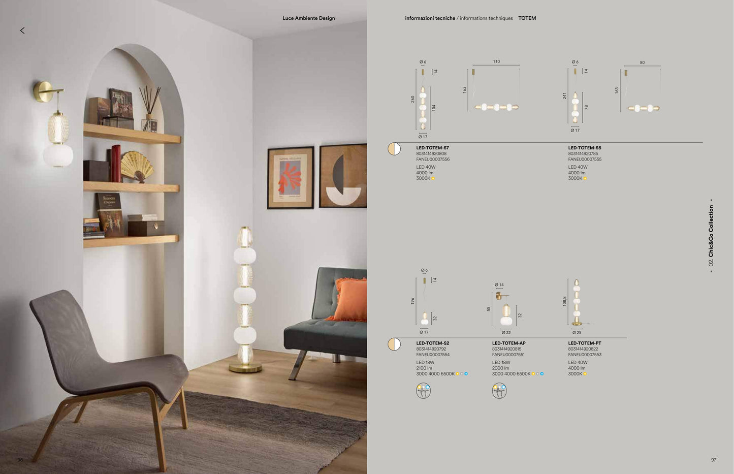 Scheda tecnica TOTEM - Luce Ambiente Design