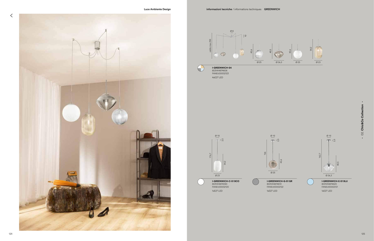 Scheda tecnica GREENWICH - Luce Ambiente Design