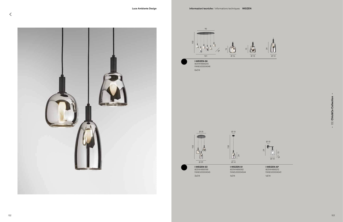 Scheda tecnica WEIZEN - Luce Ambiente Design