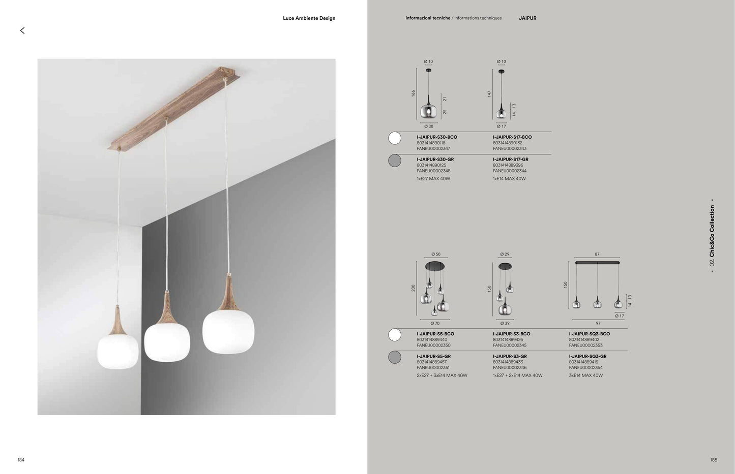 Scheda tecnica JAIPUR - Luce Ambiente Design