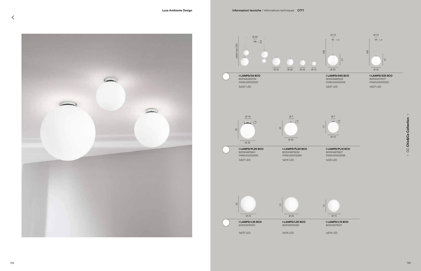 Scheda tecnica CITY - Luce Ambiente Design