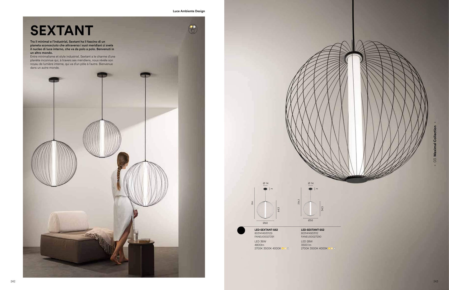 Scheda tecnica SEXTANT - Luce Ambiente Design