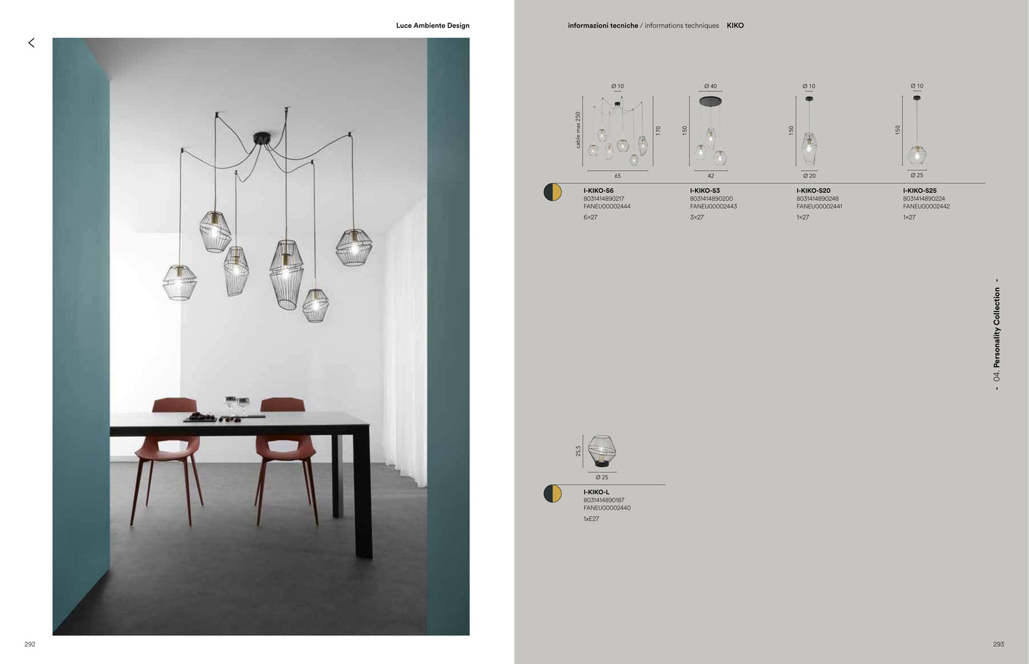Scheda tecnica KIKO - Luce Ambiente Design