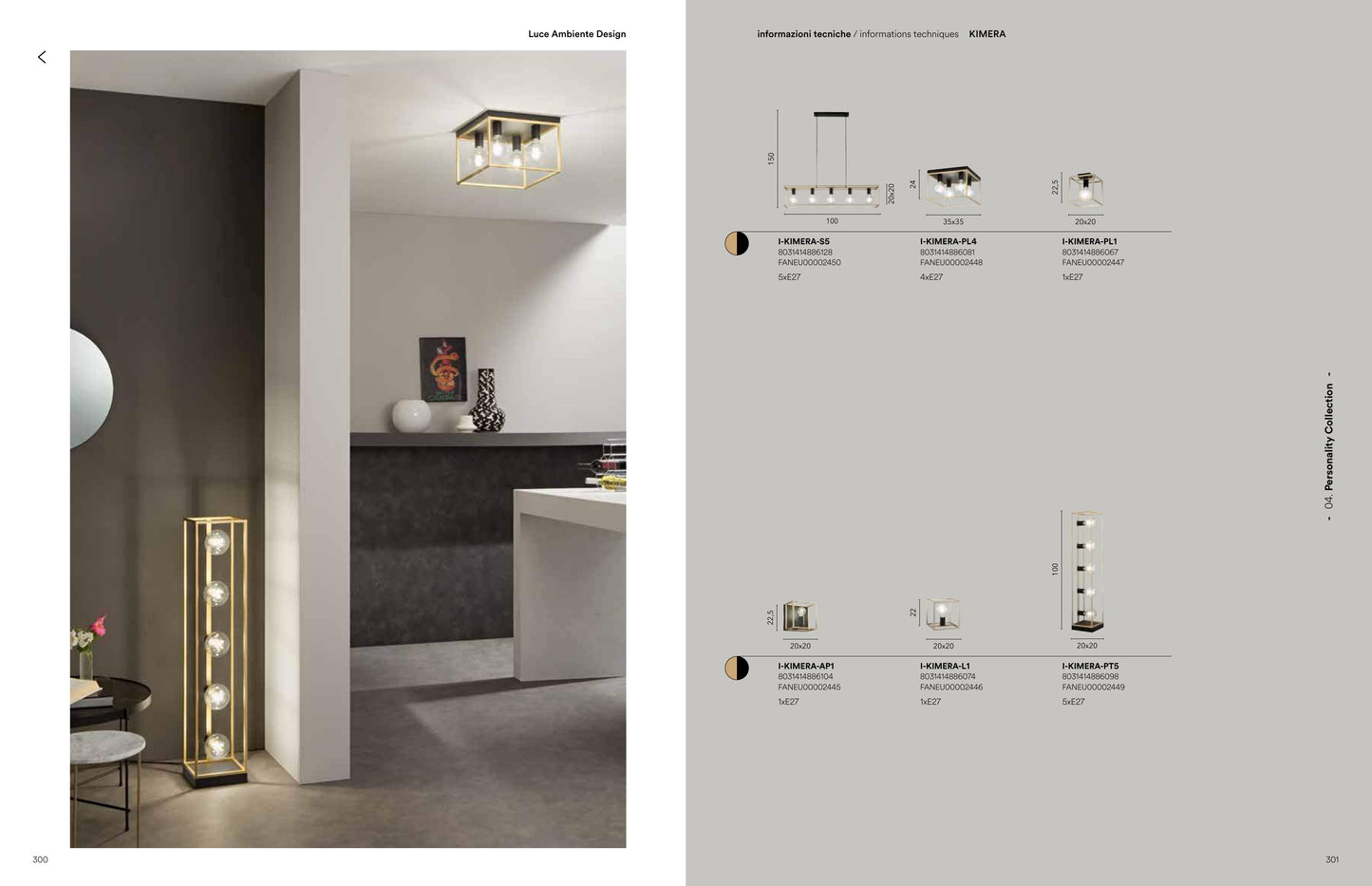 Scheda tecnica KIMERA - Luce Ambiente Design