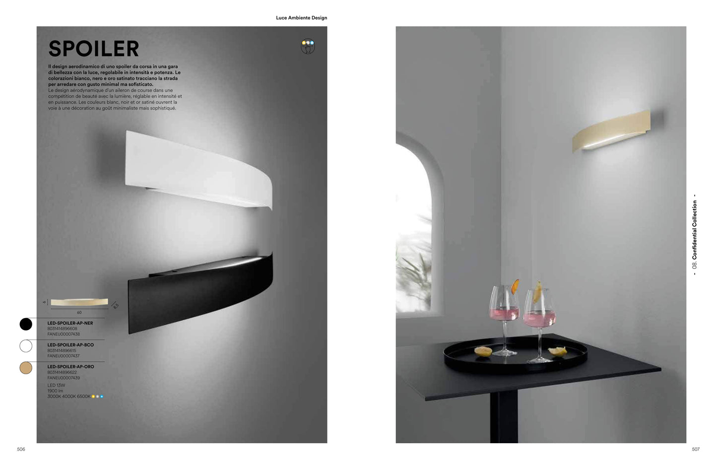 Scheda tecnica SPOILER - Luce Ambiente Design