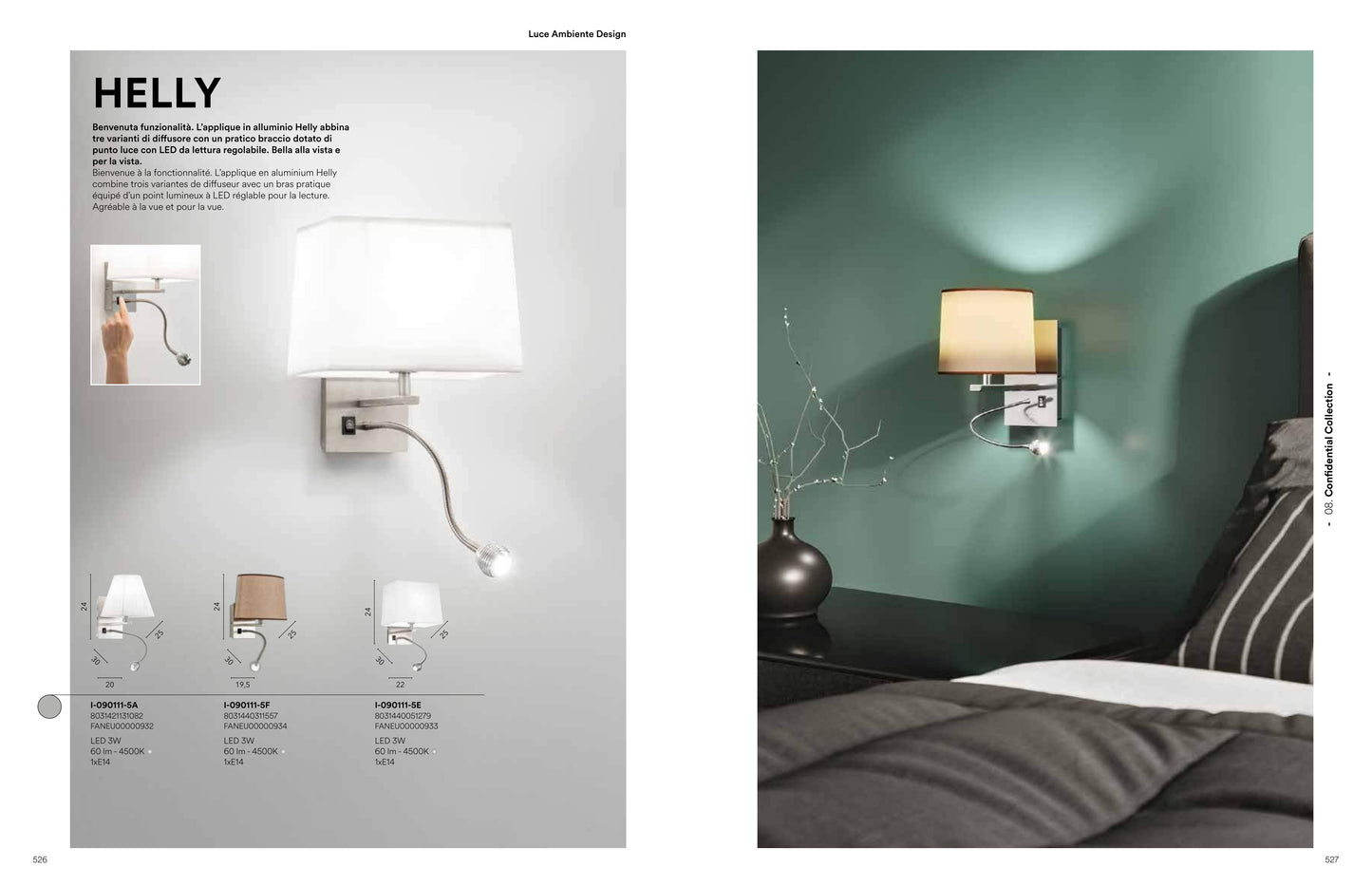 Scheda tecnica HELLY - Luce Ambiente Design