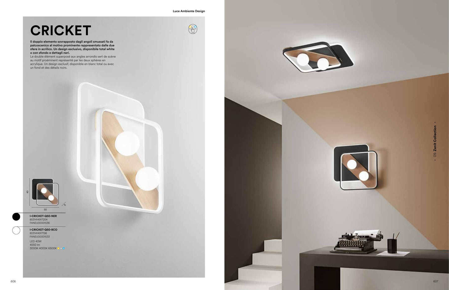 Scheda tecnica CRICKET - Luce Ambiente Design