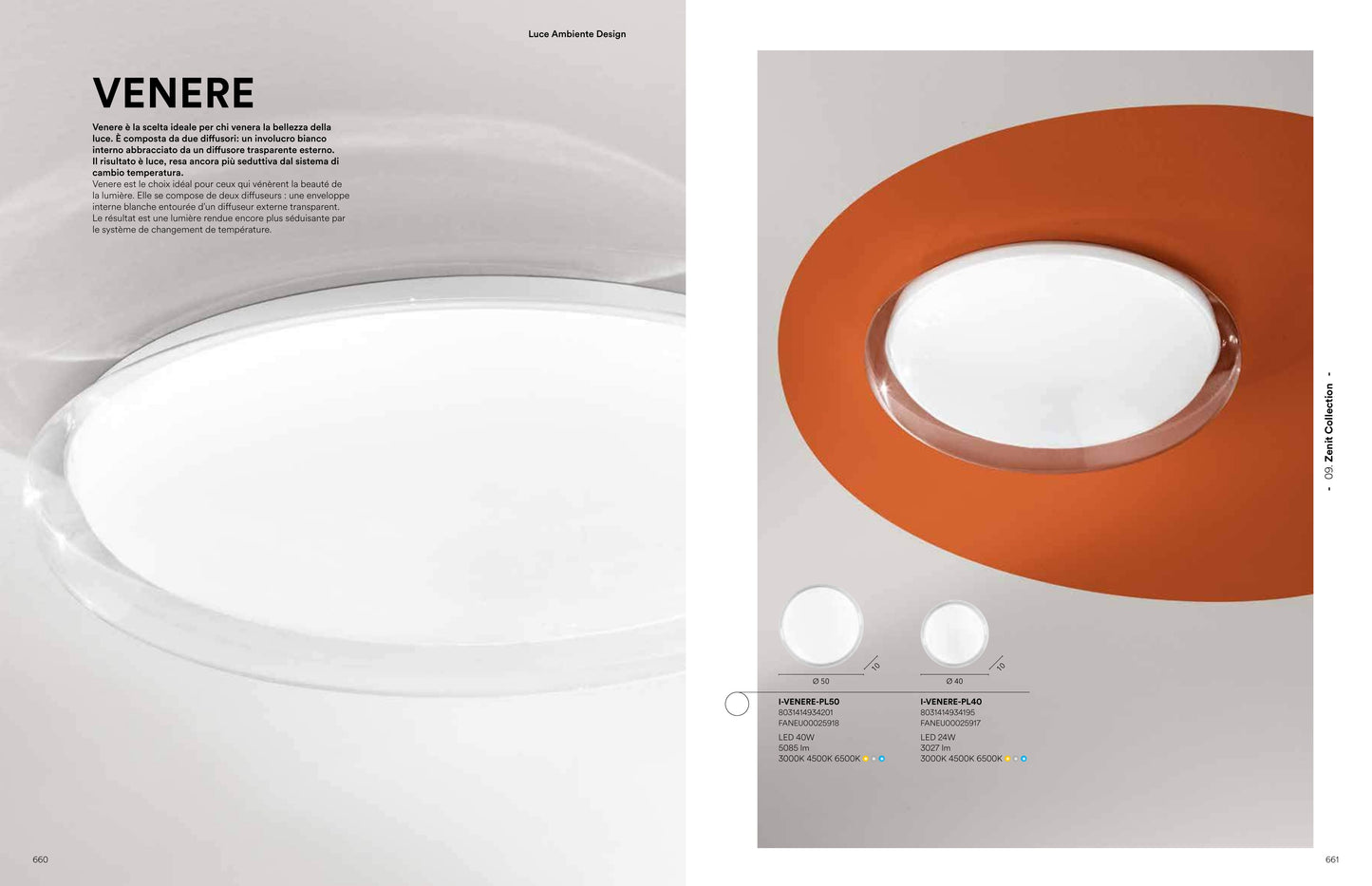 Scheda tecnica VENERE - Luce Ambiente Design