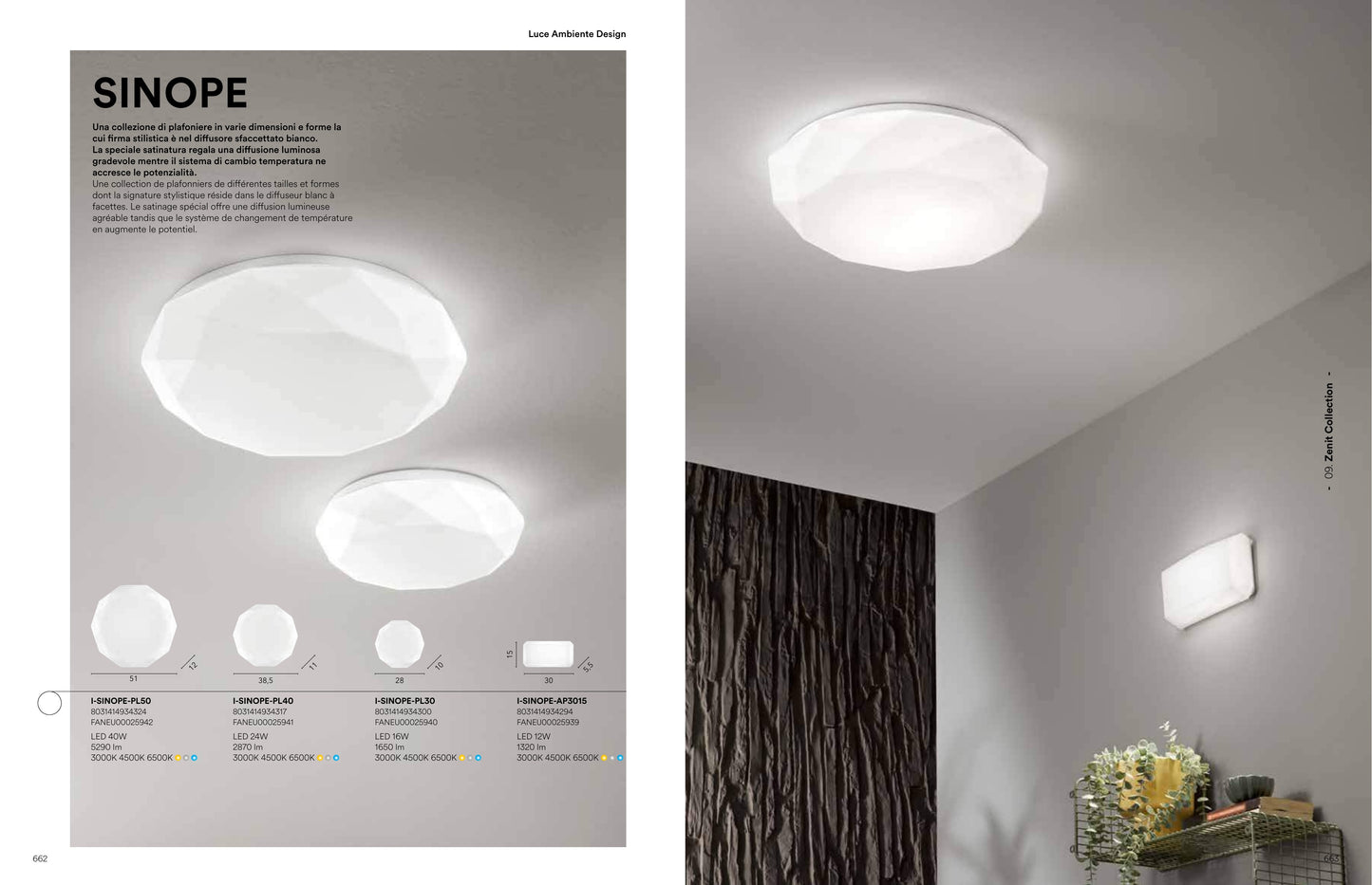 Scheda tecnica SINOPE - Luce Ambiente Design