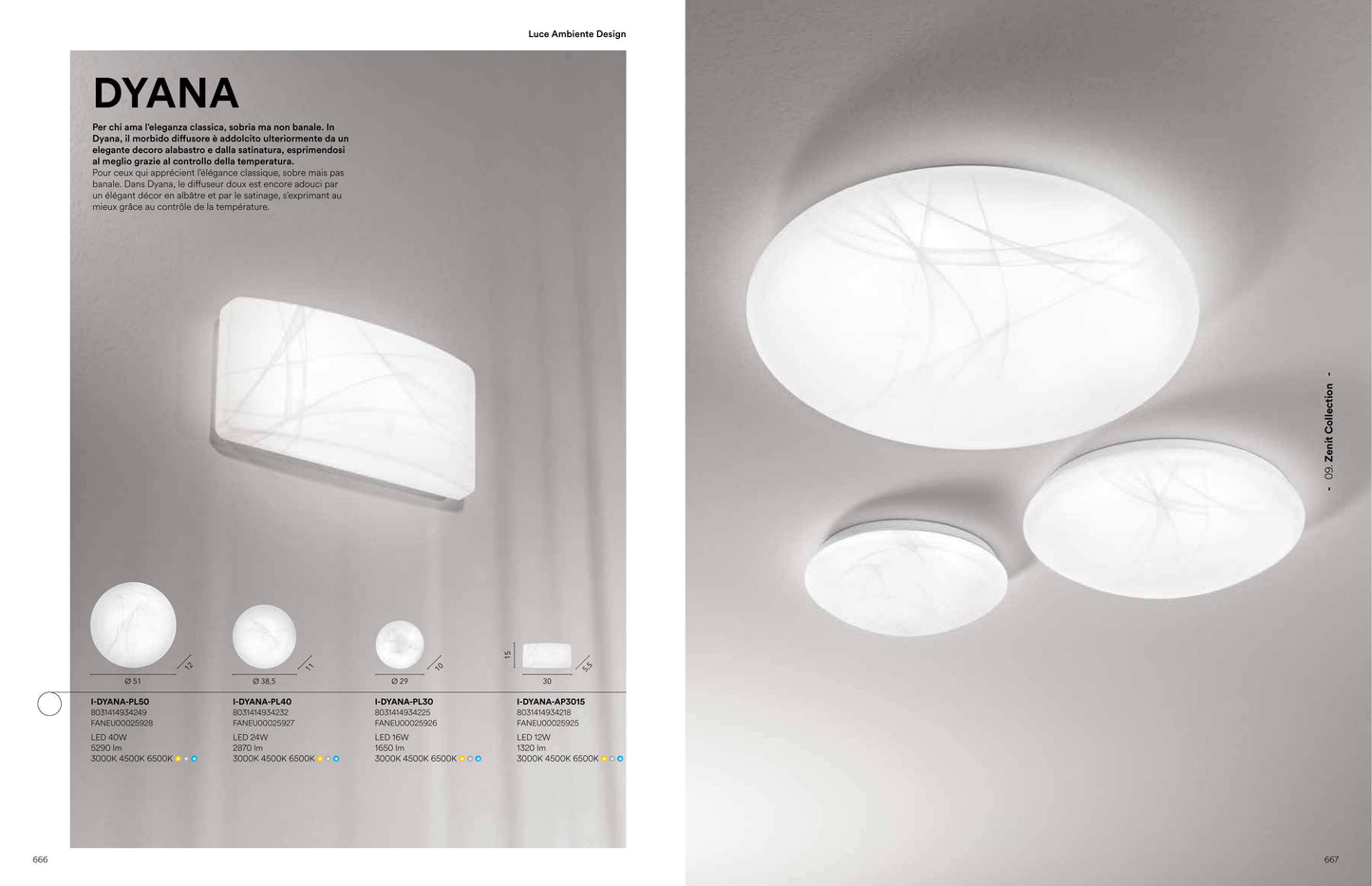 Scheda tecnica DYANA - Luce Ambiente Design