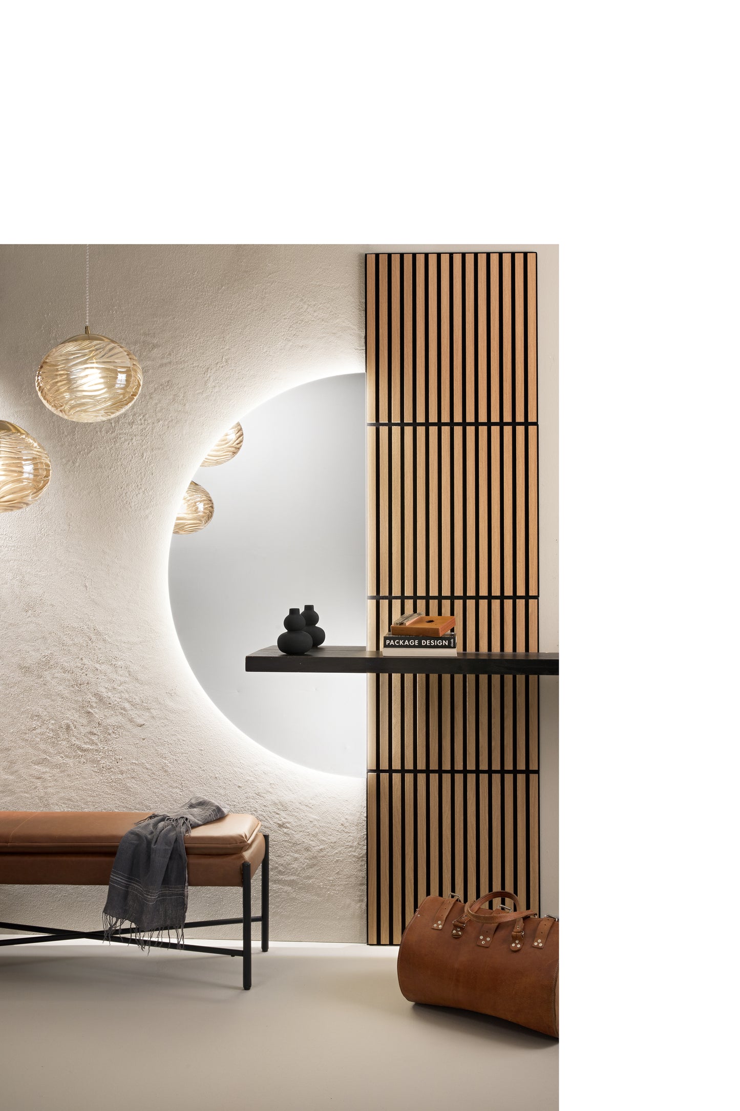 Specchio DEMI a semicerchio con illuminazione a LED, CCT 2 temperature, pellicola antideflagrante, 70 x 140 cm