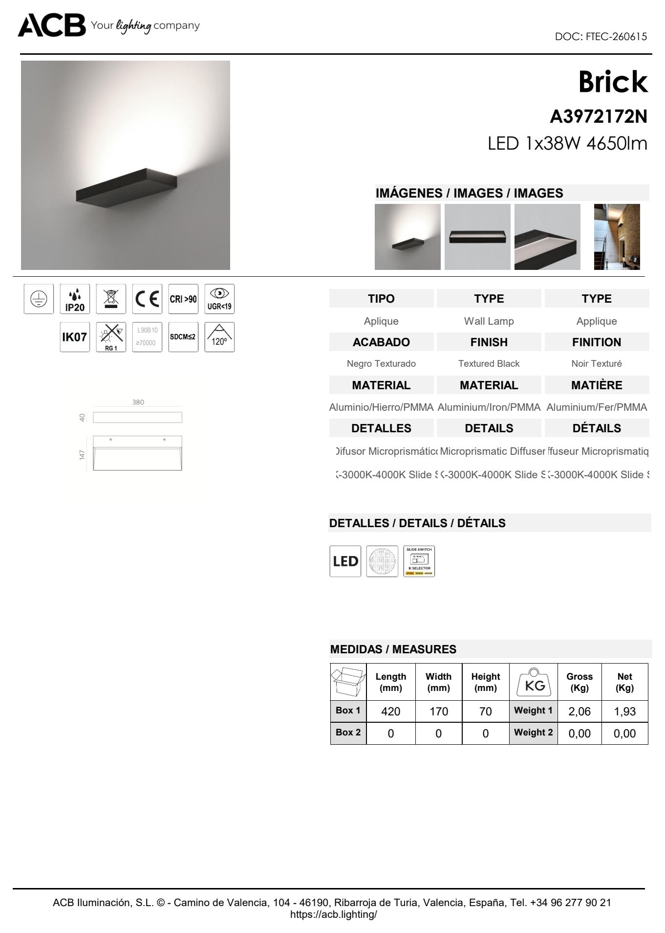 Scheda tecnica Brick - ACB
