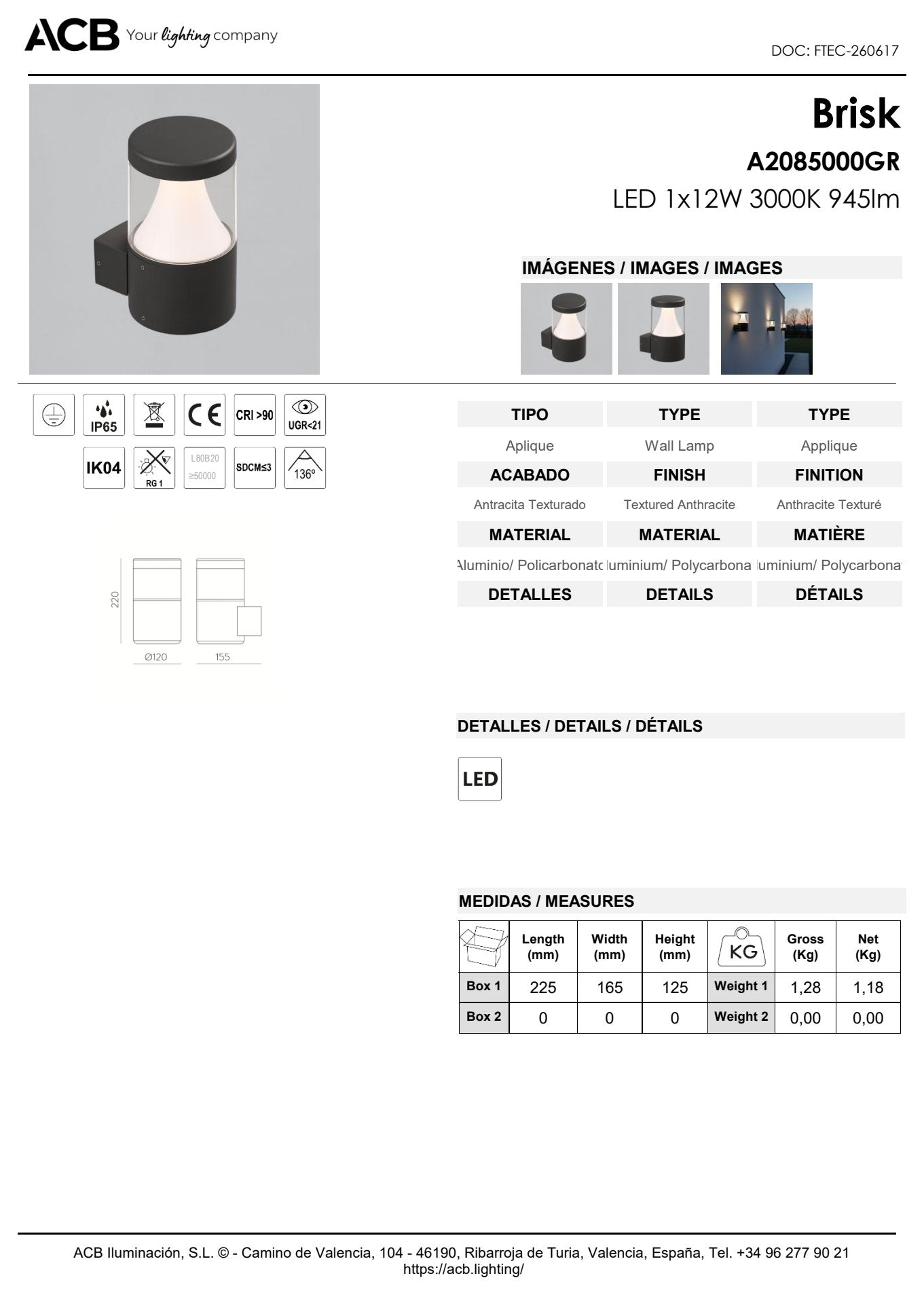 Scheda tecnica Brisk - ACB