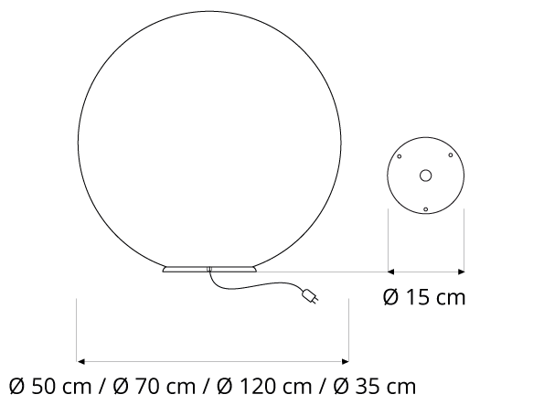 Ex.moon 1 — lampada da esterno Ø 50 cm