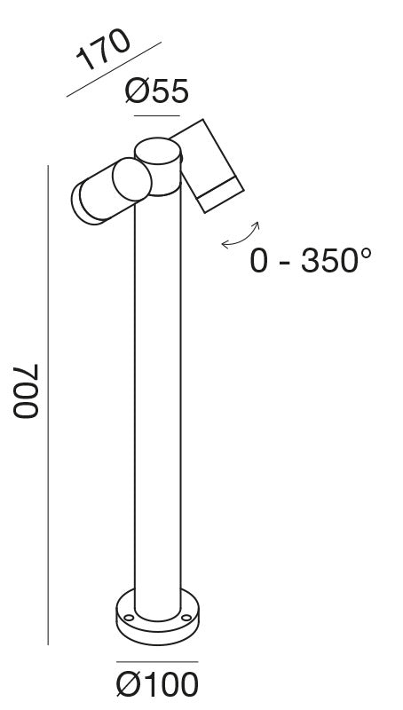 Ges1123 — Paletto da esterno a LED