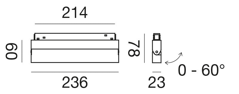 Gfa1310 — Faretto per binario 48V a LED