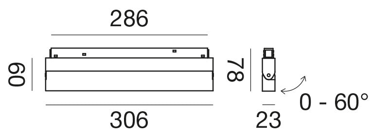 Gfa1330 — Faretto per binario 48V a LED