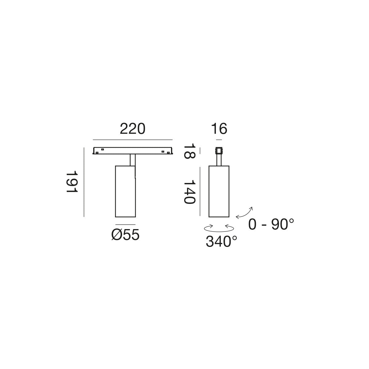 Gfa1353 — Faretto per binario 48V a LED