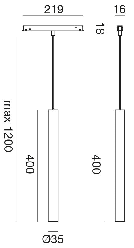 Gfa1371 — Faretto per binario 48V a LED