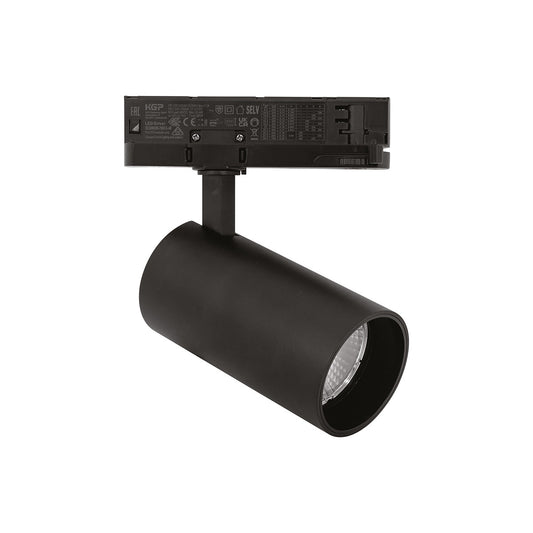 Faretto orientabile a binario trifase 30W 3000K — Nero