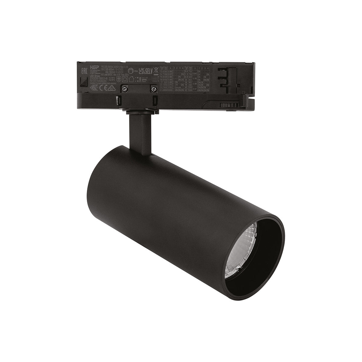 Faretto orientabile a binario trifase 40W 3000K — Nero