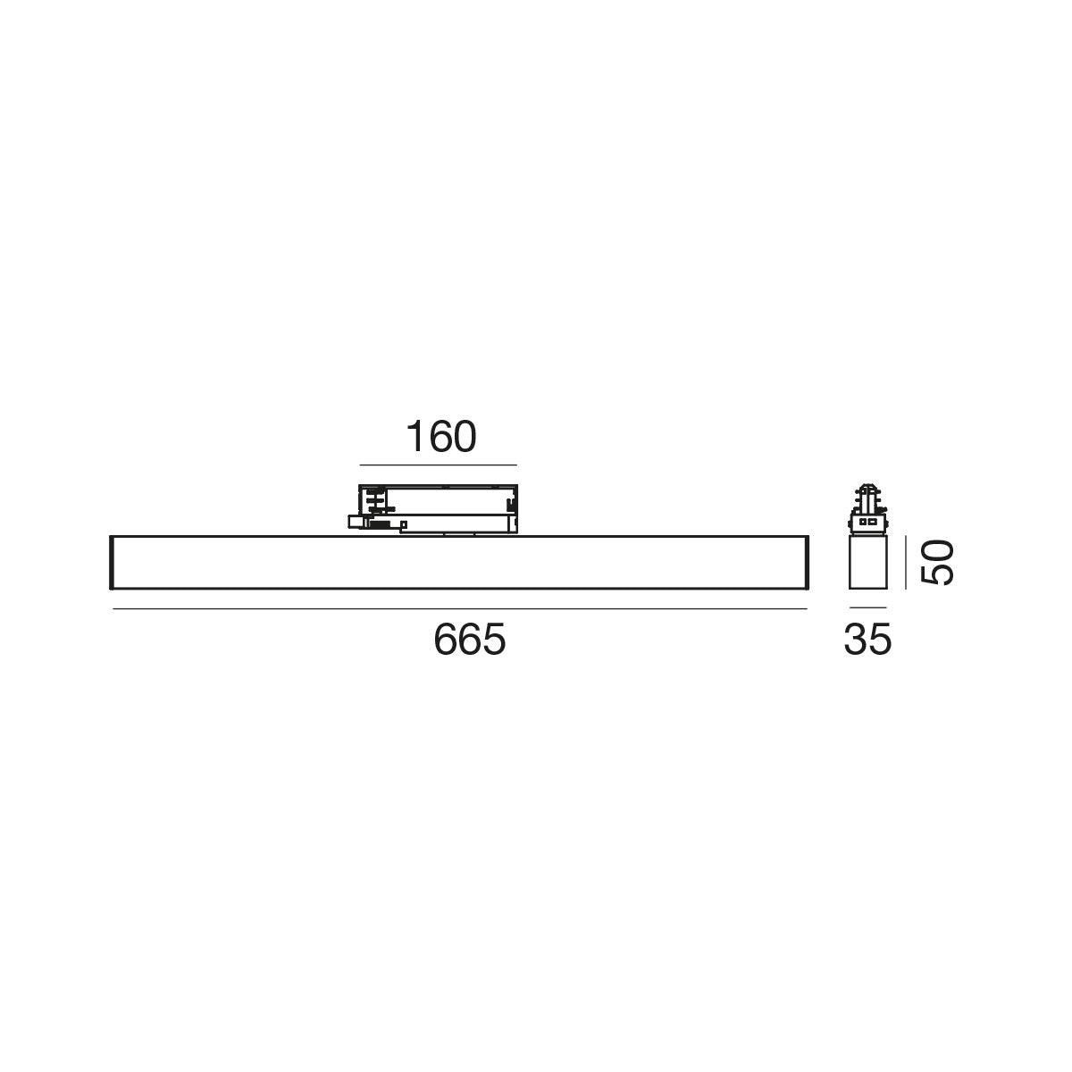 Gfa1761 — Faretto per binario 48V a LED