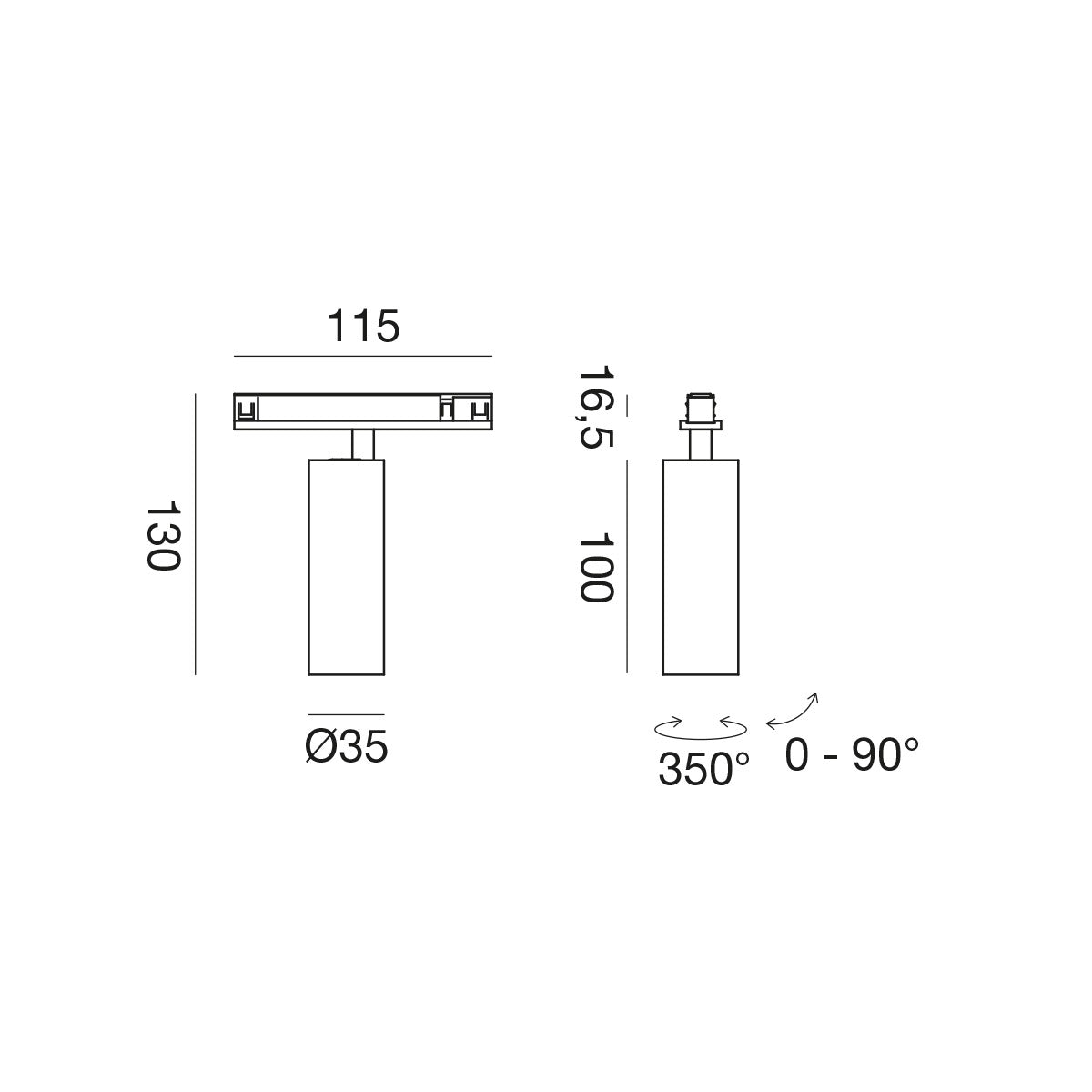 Gfa1804 — Faretto per binario 48V a LED