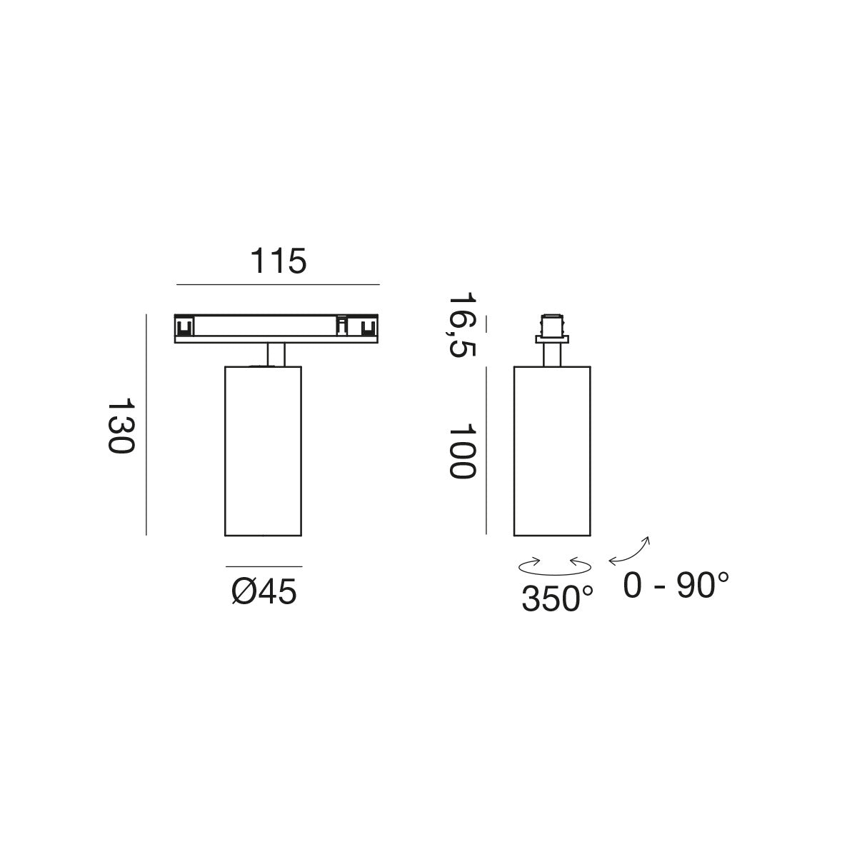 Gfa1812 — Faretto per binario 48V a LED