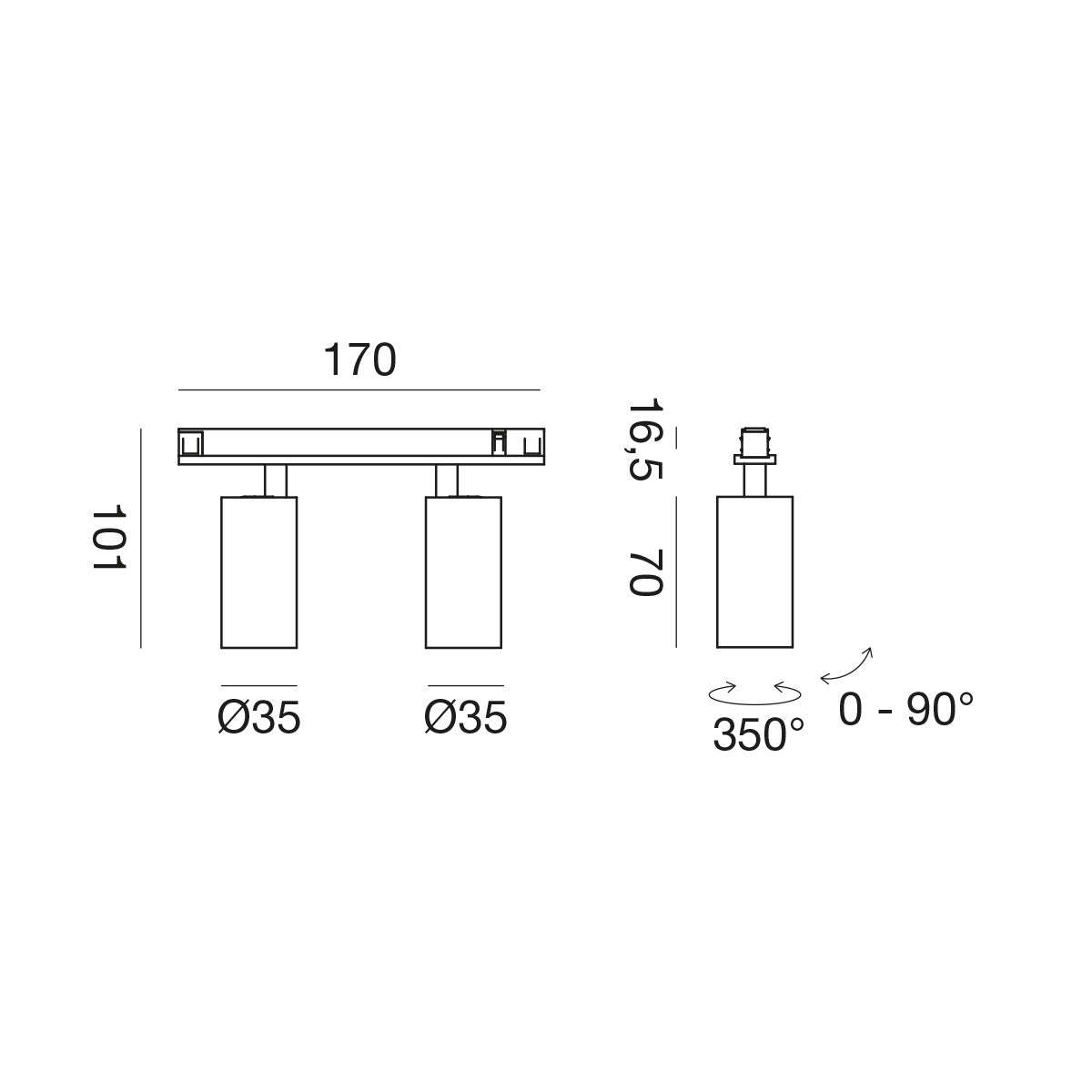 Gfa1821 — Faretto per binario 48V a LED