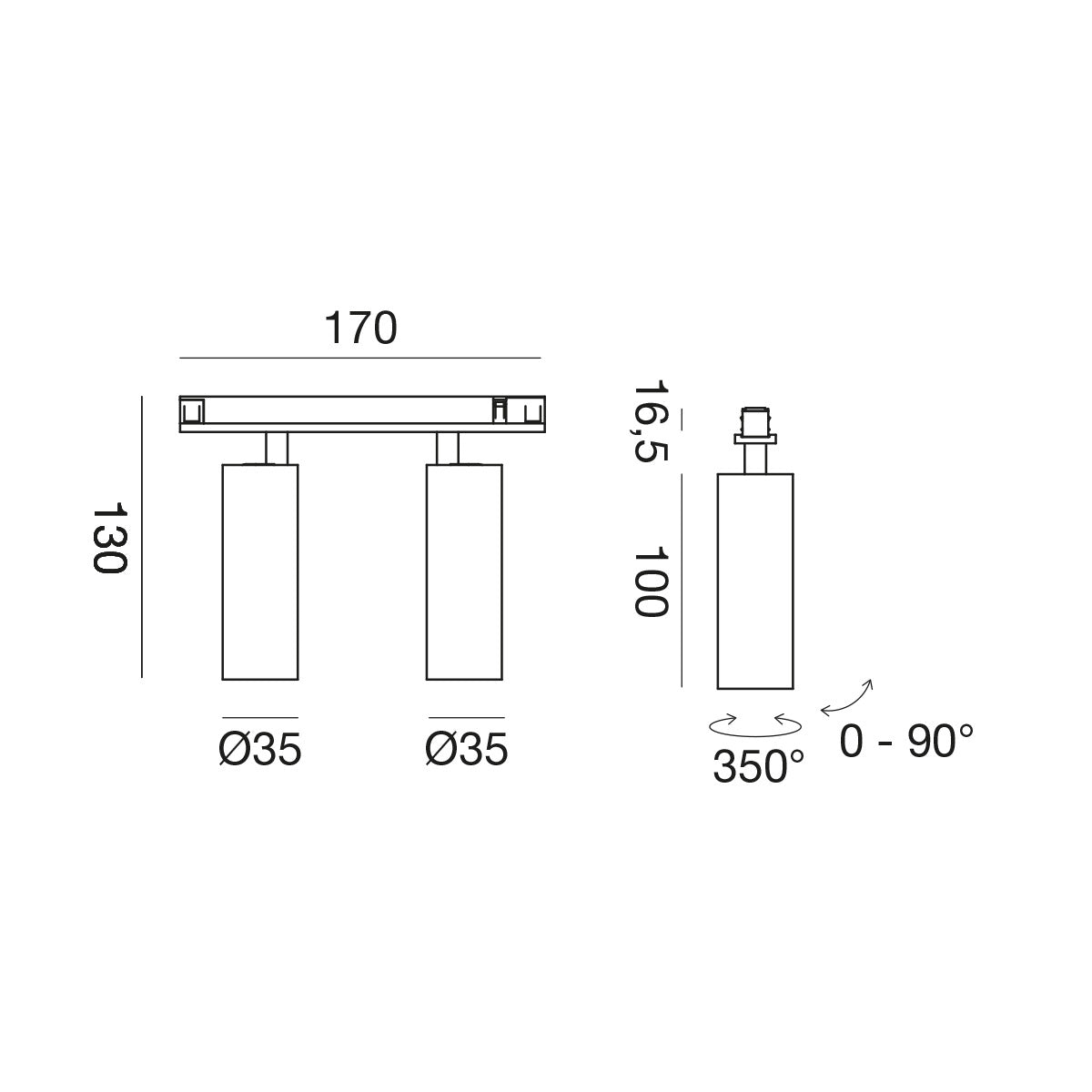 Gfa1835 — Faretto per binario 48V a LED