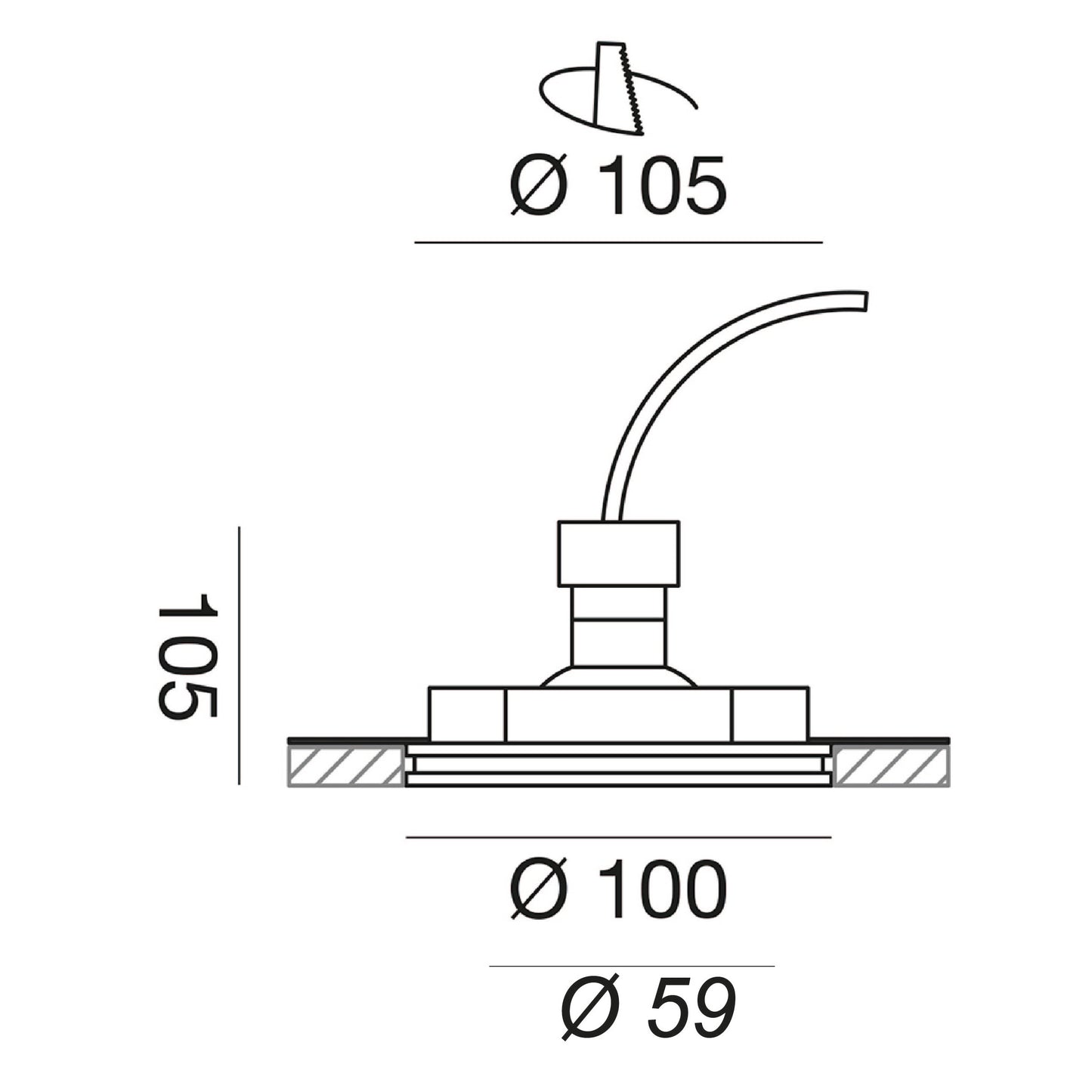 Gfa590 — Faretto da incasso in gesso a LED
