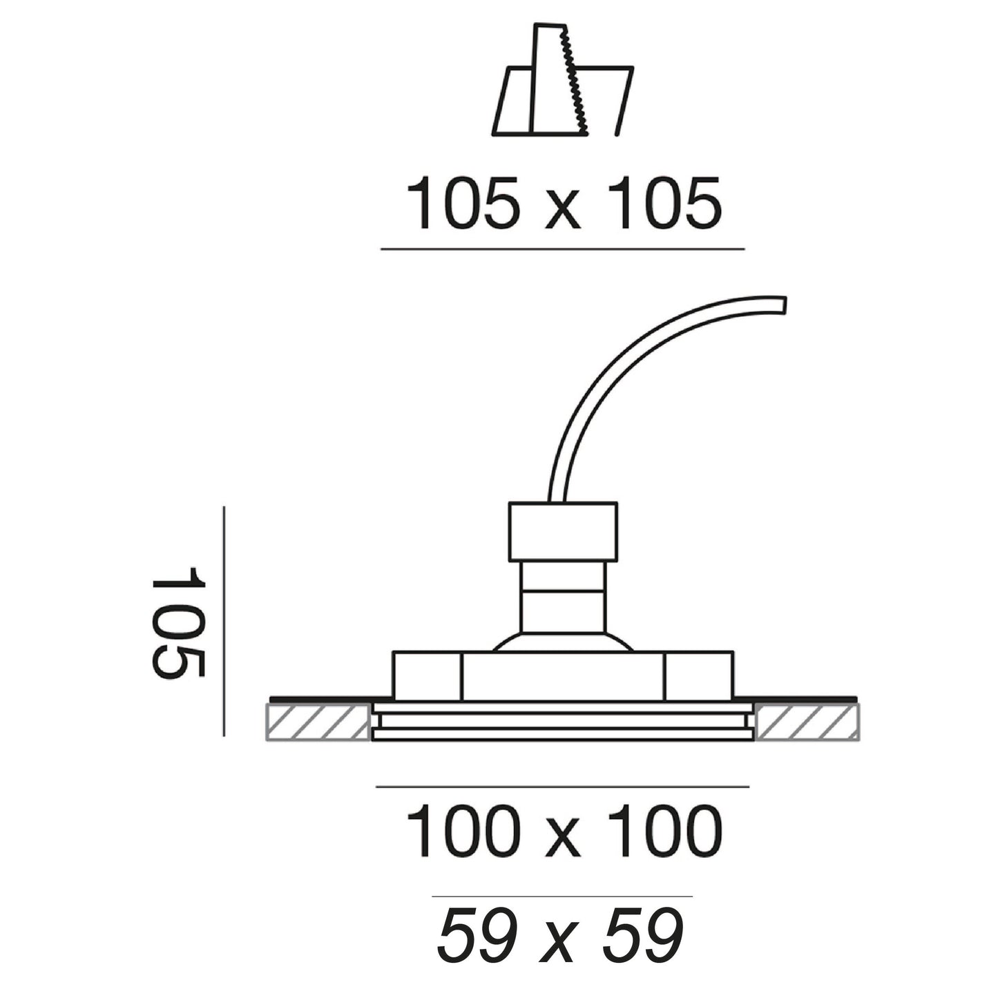 Gfa591 — Faretto da incasso in gesso a LED
