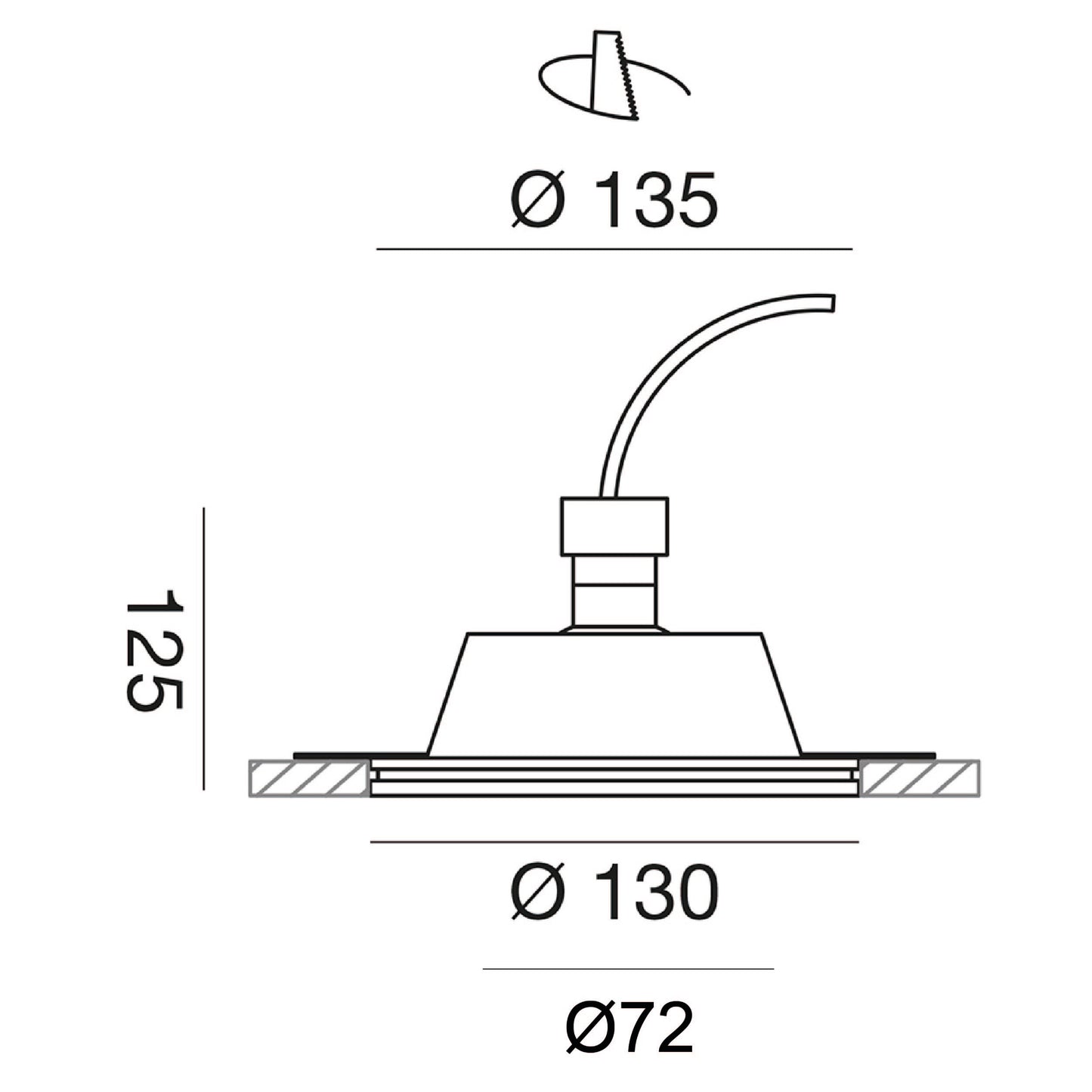 Gfa592 — Faretto da incasso in gesso a LED