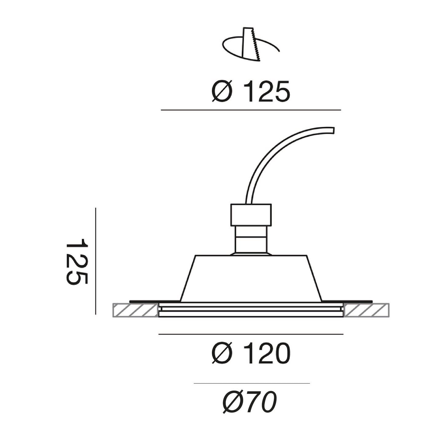 Gfa595 — Faretto da incasso in gesso a LED