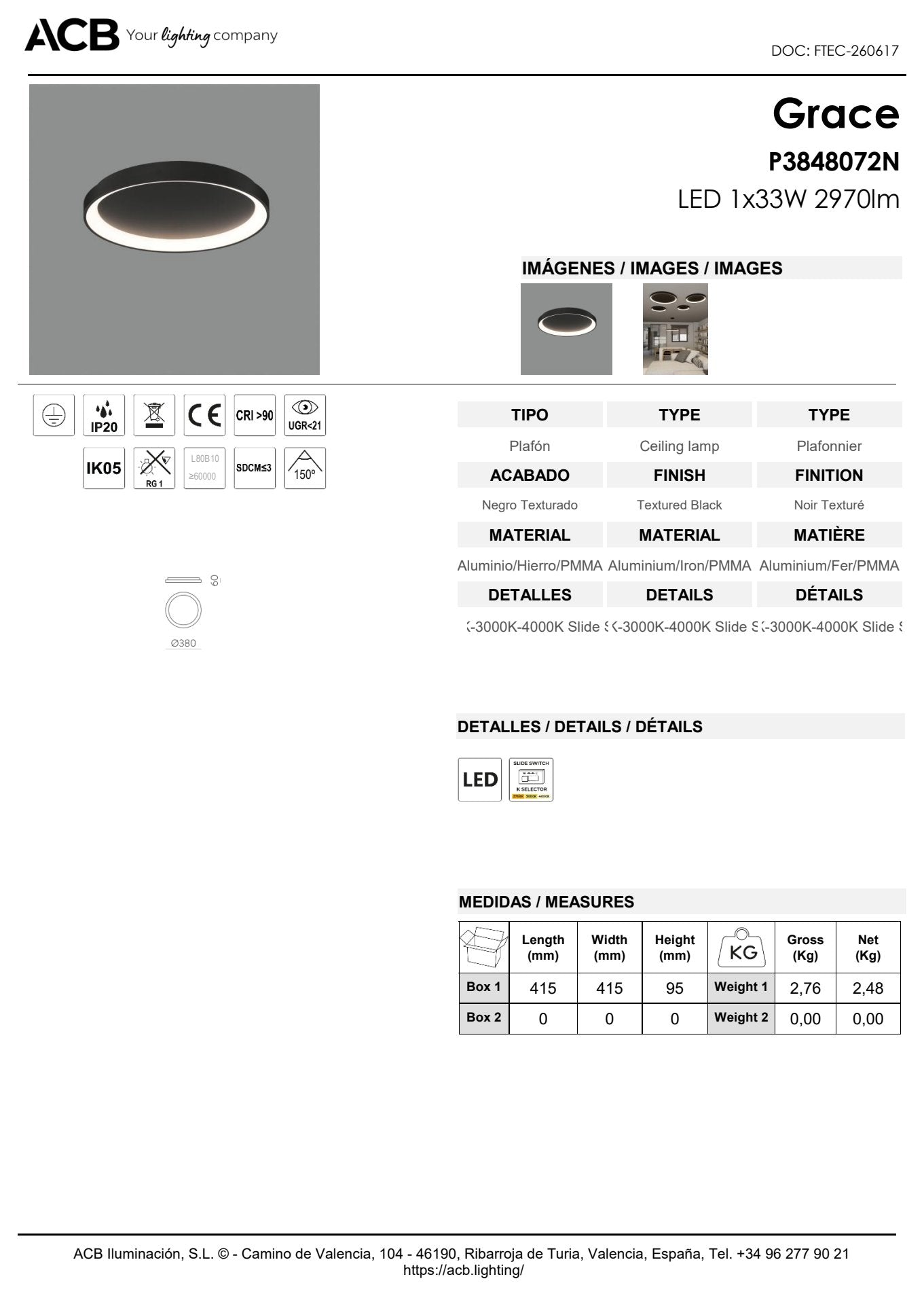 Scheda tecnica Grace - ACB
