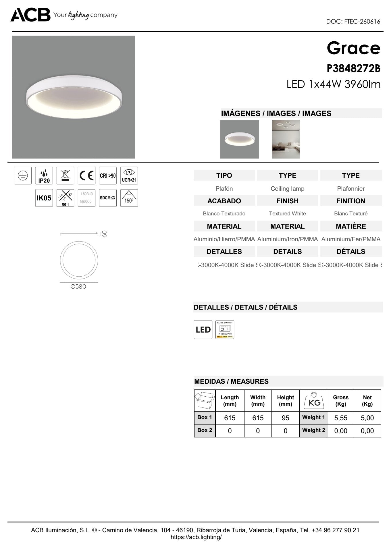 Scheda tecnica Grace - ACB