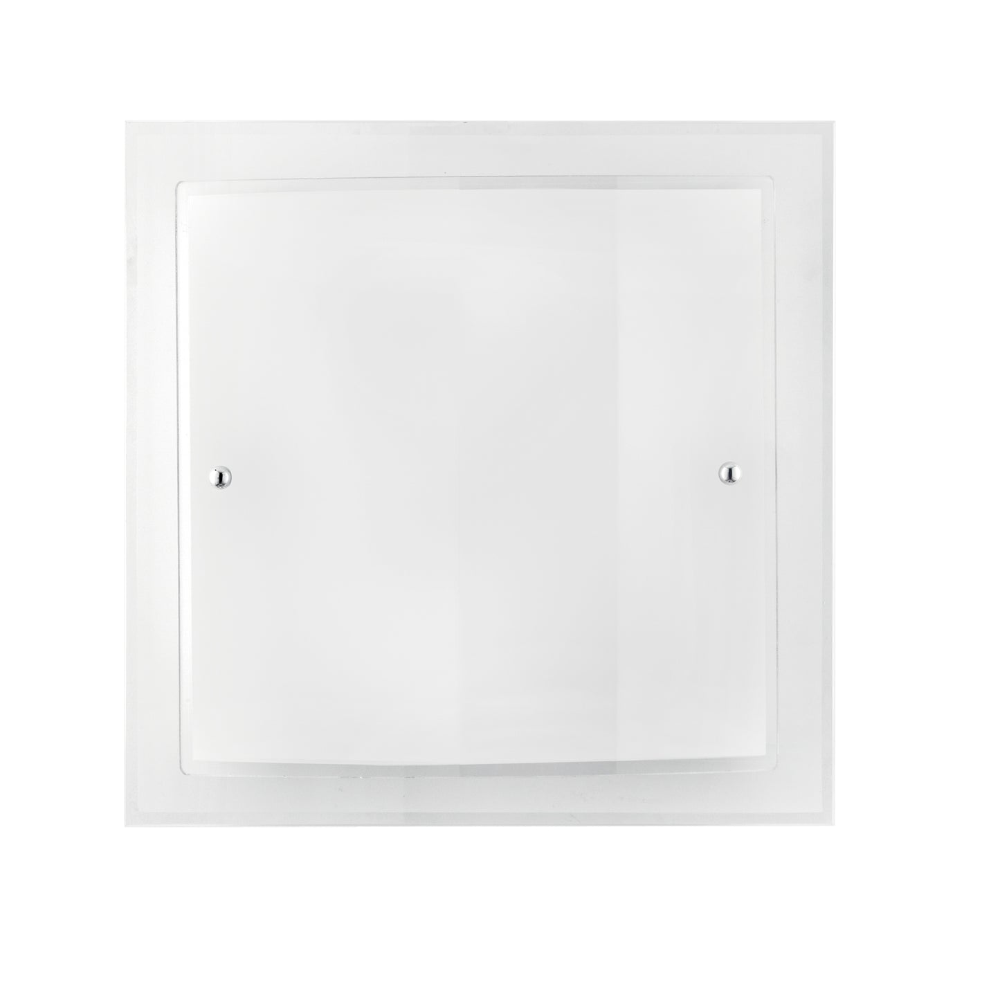 Plafoniera DRITTA CURVA in vetro bianco 40x40 cm.