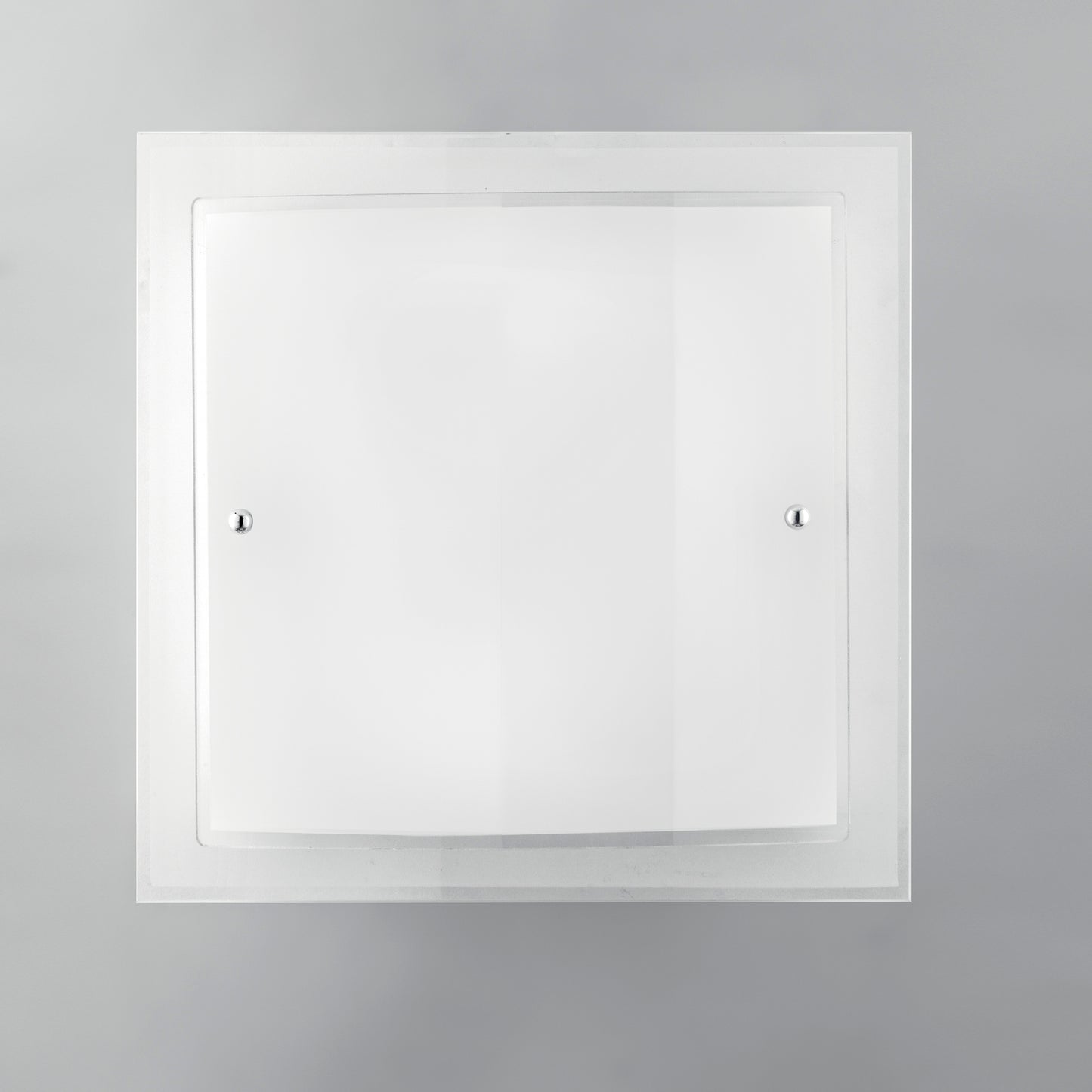 Plafoniera DRITTA CURVA in vetro bianco 40x40 cm.