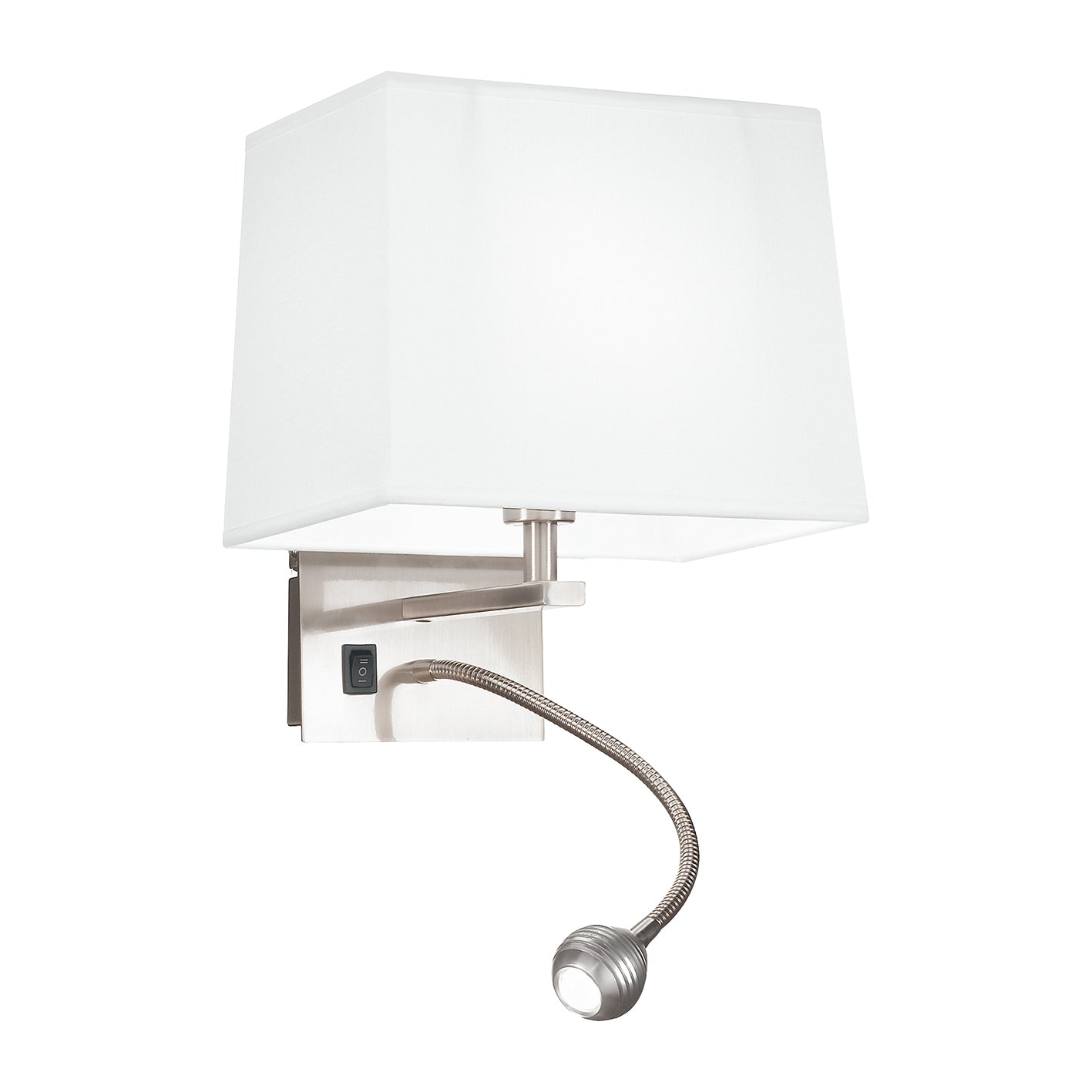 Applique LED HELLY in tessuto bianco con braccio flessibile