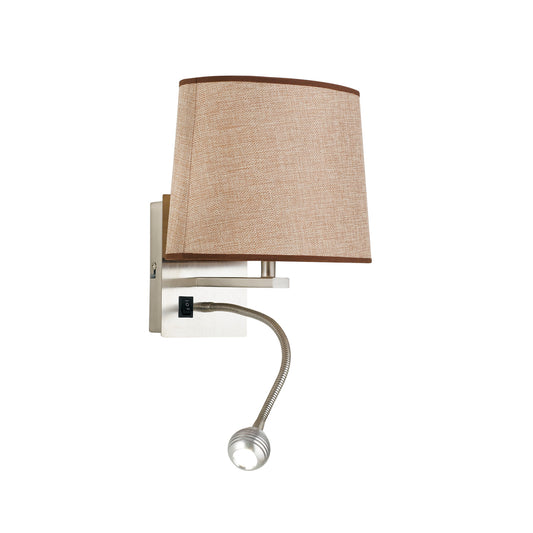 Applique LED HELLY in tessuto ecrù con braccio flessibile