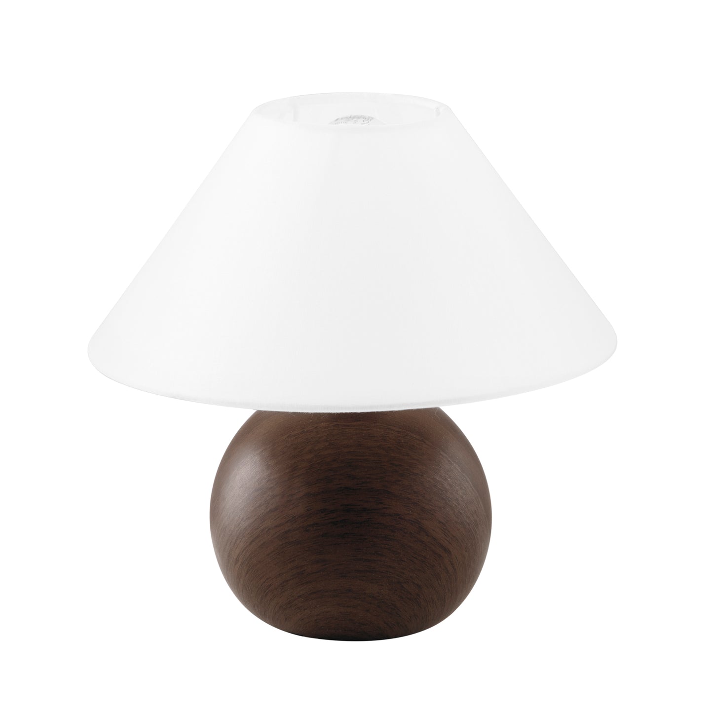 Lampada da tavolo ROVERE in ceramica effetto legno scuro e paralume in tessuto