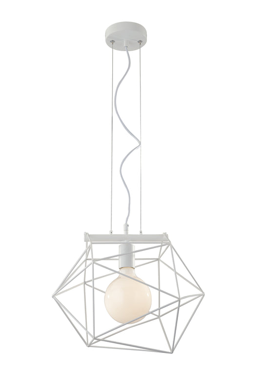 Sospensione ABRAXAS in metallo bianco con singolo punto luce