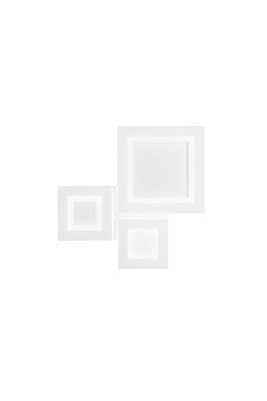 Plafoniera Albers in alluminio bianco, CCT, 62,5cm X 35cm - composizione